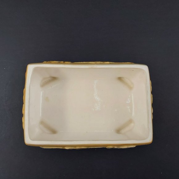 Porcelain Jewelry Trinket Box Gold Gilded with Matching Trays Bird Flower Leaves - Picture 10 of 16